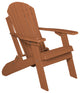 Poly Lumber Folding Adirondack Chair With Cup Holder, Cedar, No Smart Phone Holder
