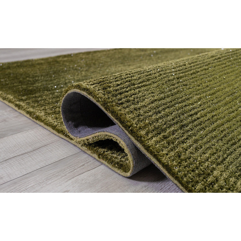5" x 7" Seaweed Green Modern Shimmery Area Rug