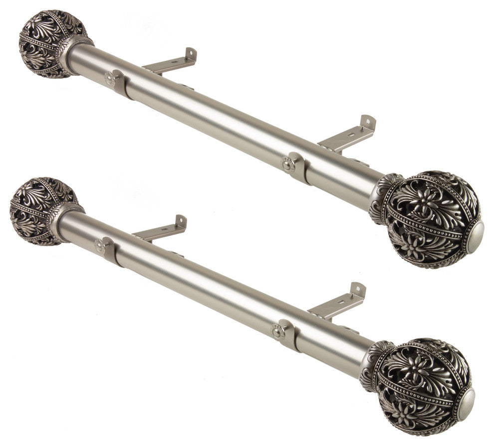 Lennox 1.5" Side Curtain Rod, Satin Nickel, 18"