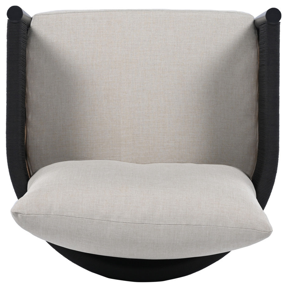 Safavieh Harrison Indoor-Outdoor Swivel Chair, Black/Taupe