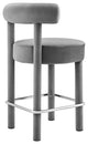 Toulouse Performance Velvet Counter Stool - Gray Silver