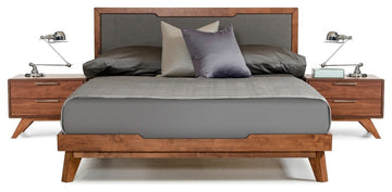 Nova Domus Soria Gray and Walnut Bed, Eastern King