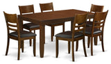 7-Piece Dining Room Set for Table With Leaf and 6 Kitchen Chairs, Espresso