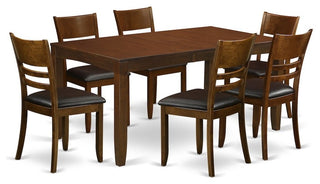 7-Piece Dining Room Set for Table With Leaf and 6 Kitchen Chairs, Espresso