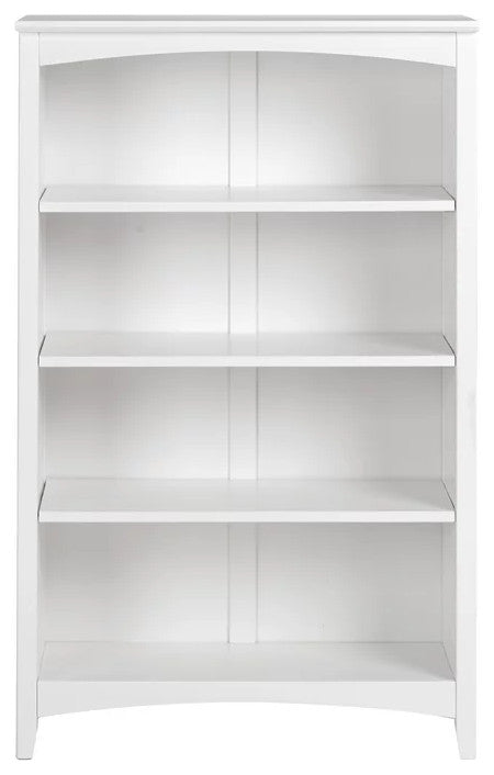 Classic Bookcase, Pinewood Construction With Adjustable Shelves & Fixed, White