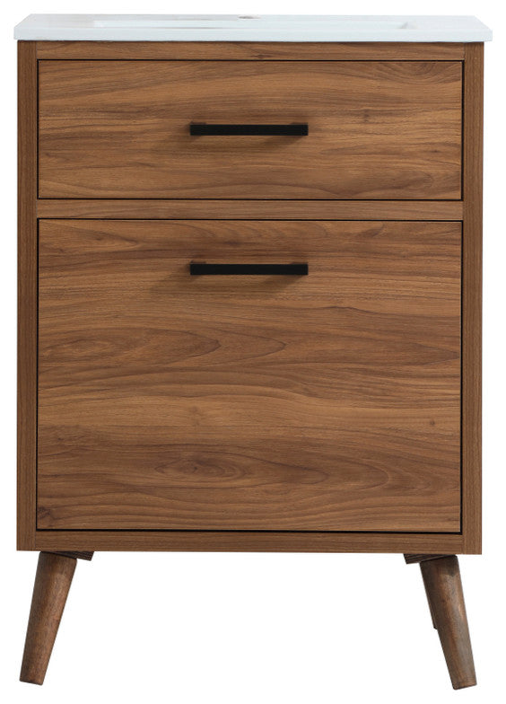 Beatrice 24" Bathroom Vanity, Walnut Brown