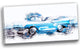 "Baby Blue Vintage Car" Canvas Painting