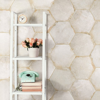 D'Anticatto Hex Bianco Porcelain Floor and Wall Tile