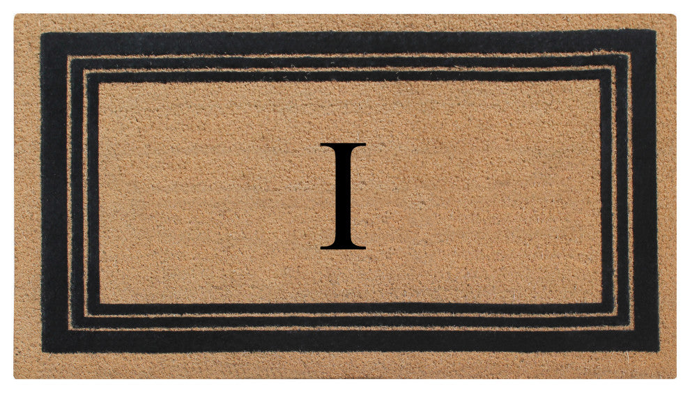 A1HC Natural Coir Monogrammed Entrance Flock Outdoor Durable Doormat 24" X 39",