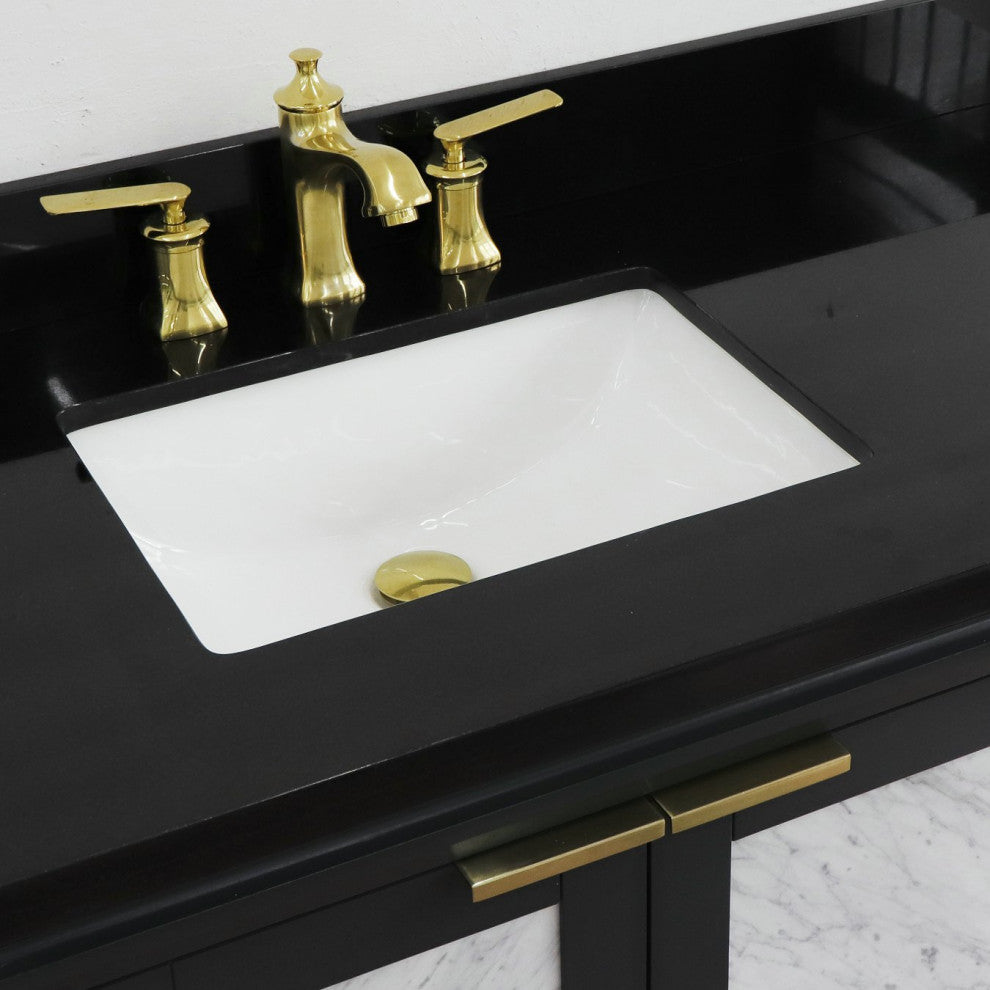 43" Single Vanity, Dark Gray Finish With Black Galaxy