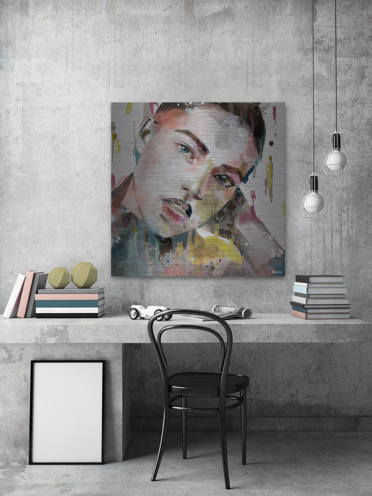 "Alluring Chic" Painting Print on Brushed Aluminum, 48"x48"