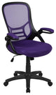 High Back Purple Mesh Ergonomic Swivel Office Chair with Black Frame and...
