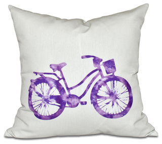 Life Cycle, Geometric Print Pillow, Purple, 26"x26"