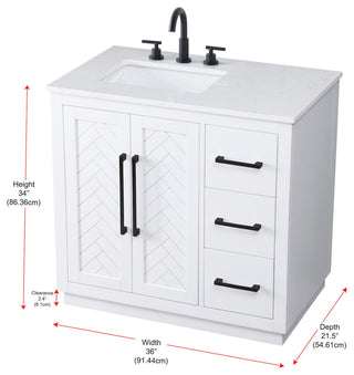 Elegant Lighting VF29036 Chase 36" - Hazel Oak