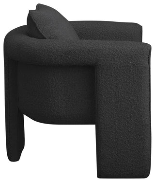 Stylus Boucle Fabric Upholstered Accent Chair, Black