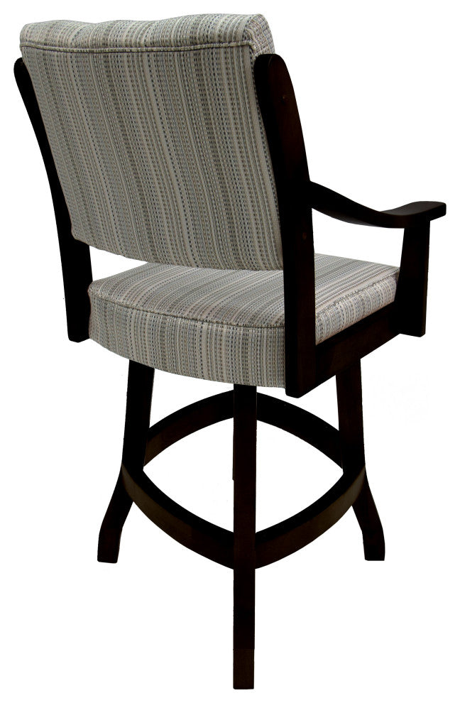 Swivel Counter Wood Bar Stool Casa on S-Base, Natural Fun and Black, 26"