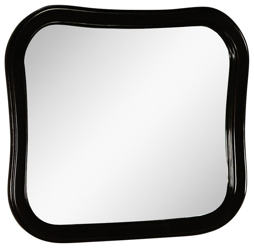 Solid Wood Frame Mirror, Black