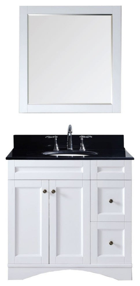 Elise 36" Single Bathroom Vanity, White, Round Sink