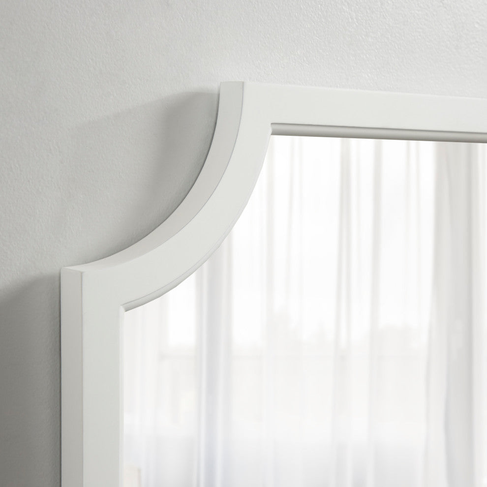 Hogan Framed Scallop Wall Mirror, White, 20x30