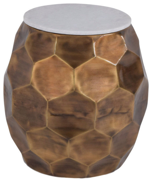 Stomp Round End Table, Brass