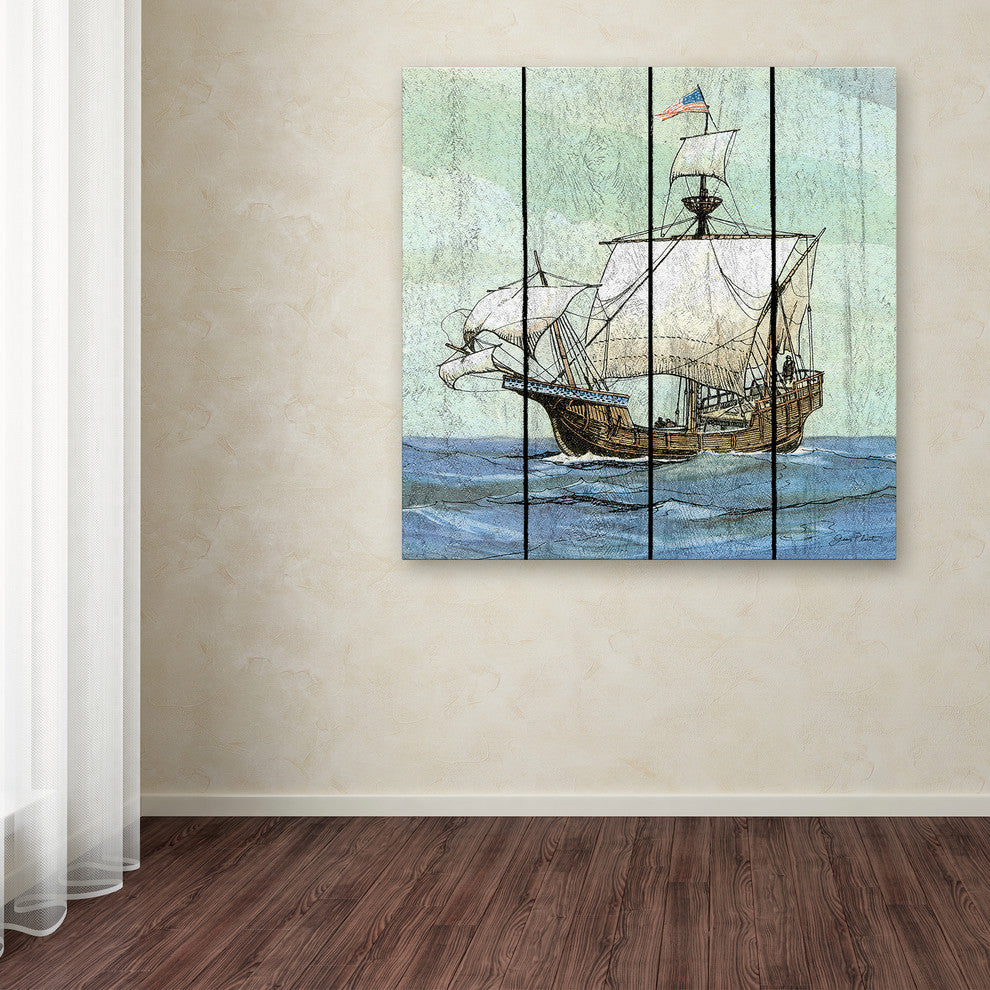 Jean Plout ''Nautical Ships 1'' Canvas Art, 14x14