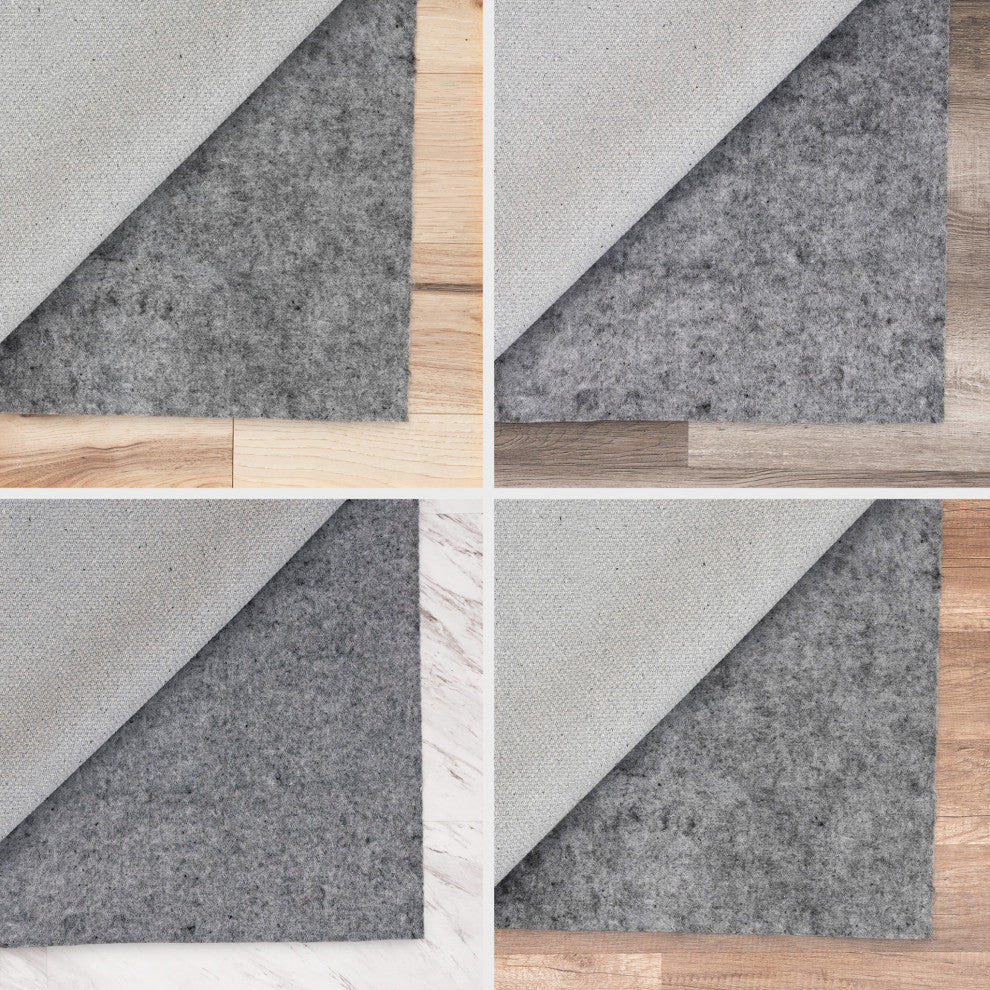 Gatto Felt Solid Area Rug Pad, Gray, 2' X 6'11''