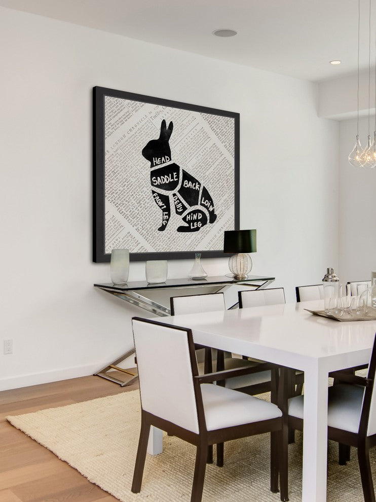 "Rabbit Cuts" Framed Painting Print, 32"x32"