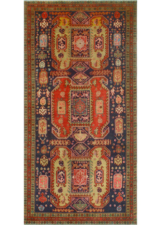 Fine Vintage Distressed Jazmine Navy/Rust Runner, 4'9x9'11