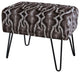 Tip Printing Light Faux Fur Ottoman, Meru Geo Pure Cashmere