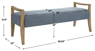 Uttermost Daylight Sky Blue Bench