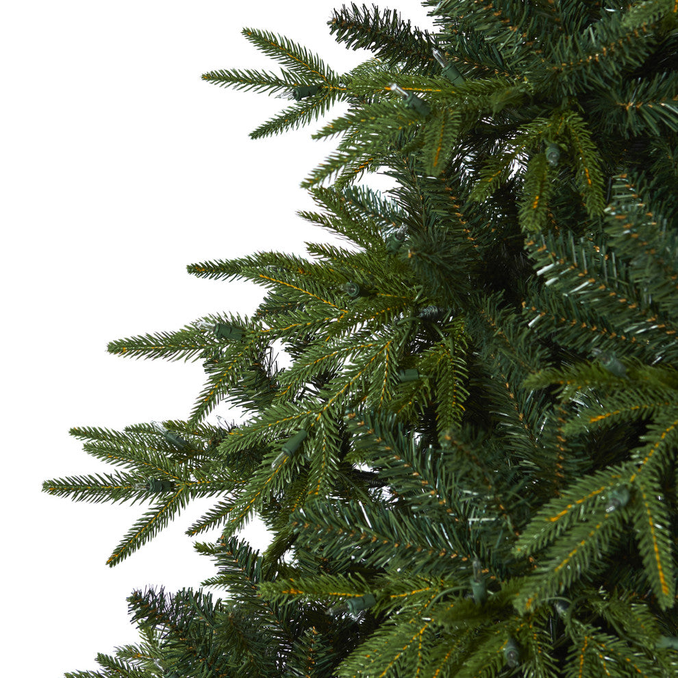 7.5' Colorado Mountain Fir Natural Faux Xmas Tree W/Lights & Bendable Branches