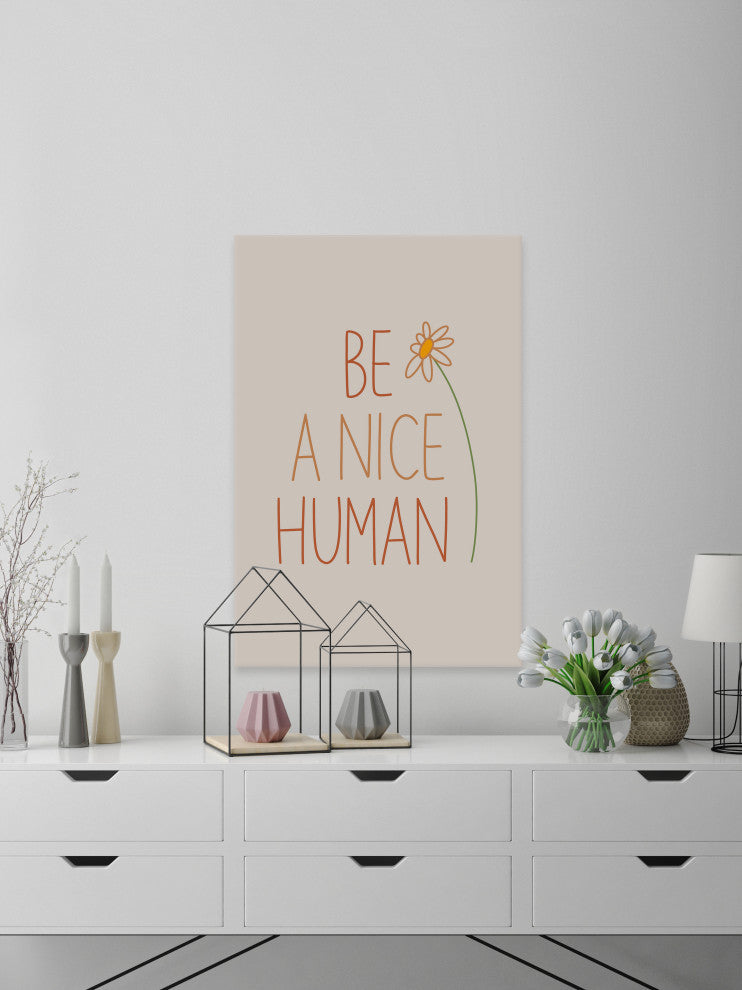 "Be Human" Painting Print on Wrapped Canvas, 16x24
