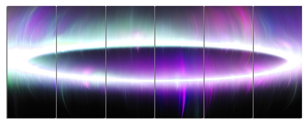 Beautiful Purple Northern Lights, Abstract Canvas Art Print, 70"x28", 6 Panels
