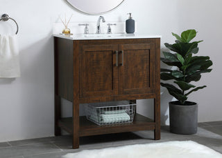 Elegant VF16030EX-BS 30"Single Bathroom Vanity, Espresso With Backsplash