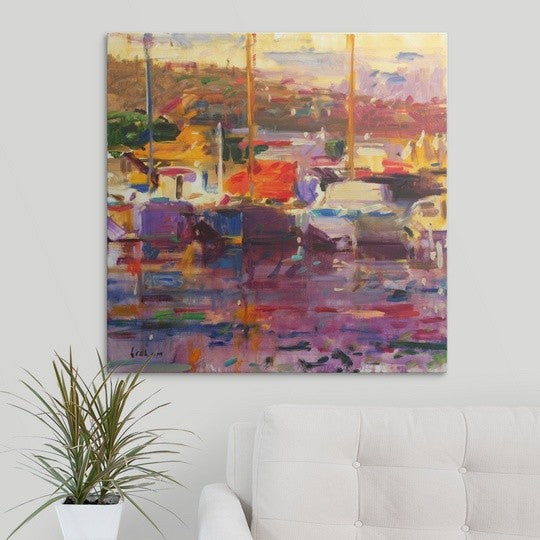 "Blue Boat, St Tropez" Premium Thick-Wrap Canvas Wall Art, 30"x30"