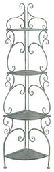 Safavieh Turuca 4 Tier Corner Shelf, Antique Dark Green