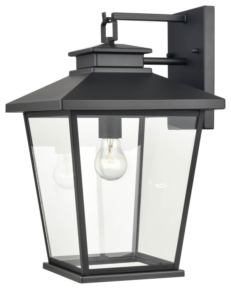 1 Light 11 in. Powder Coat Black Outdoor