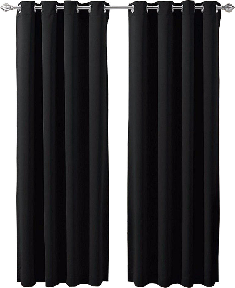 Amazing Grommet Top Window Curtain Panel, Black, 52"x90"