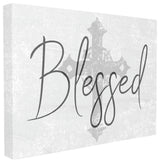 Blessed With Holy Cross Wood Texture Canvas Wall Art, 24"x30"