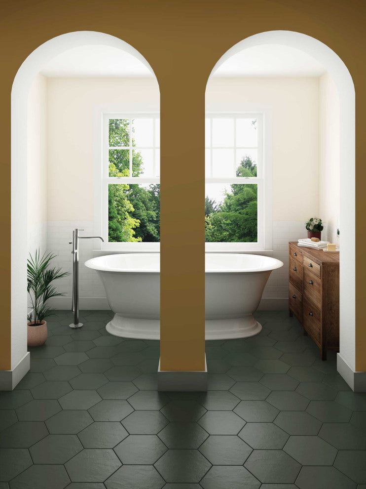 Makoto 10"x10" Hexagon Porcelain Tile (18pc - 10.76sqft), Midori Green