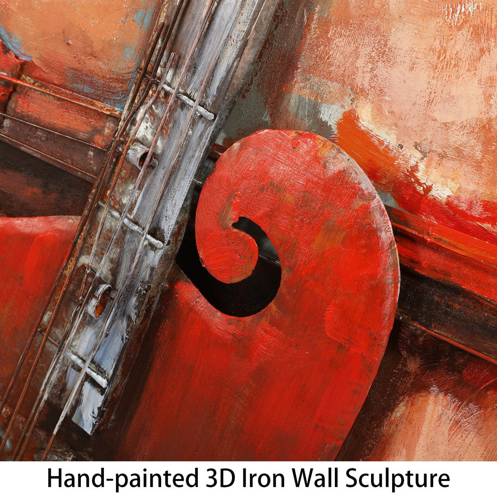 "Acustica" Guitar Wall Art Primo Mixed Media Hand Painted Iron Wall Sculpture