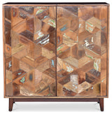Chevron 2-Door Wooden Cabinet