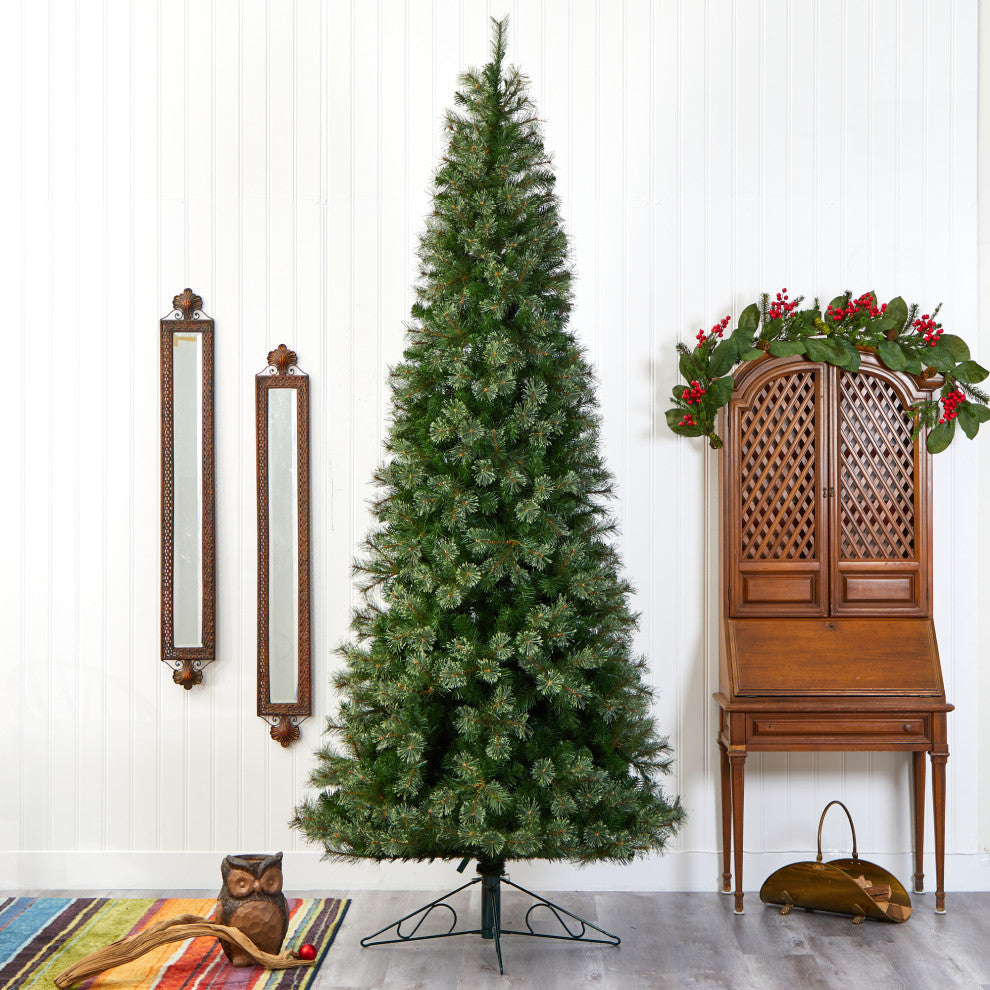 10' Cashmere Slim Christmas Tree / 750 Warm White Lights/1908 Bendable Branches