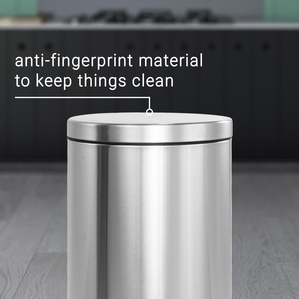 Oscar 8-Gallon Step-Open Trash Can With Mini Trash Can, Stainless Steel