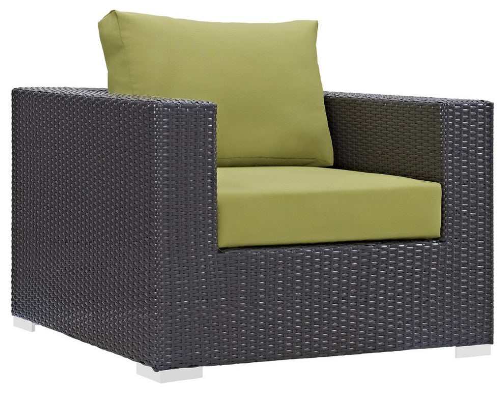 Espresso Peridot Convene Outdoor Patio Armchair