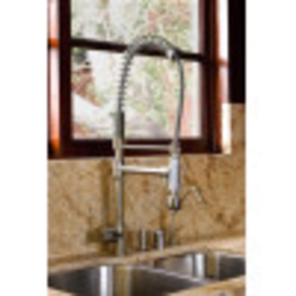 Kingston Brass Single-Handle Pre-Rinse Kitchen Faucet, Brushed Nickel