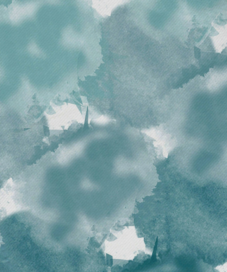 Beach Clouds, Geometric Print Napkin, Set of 4, Teal
