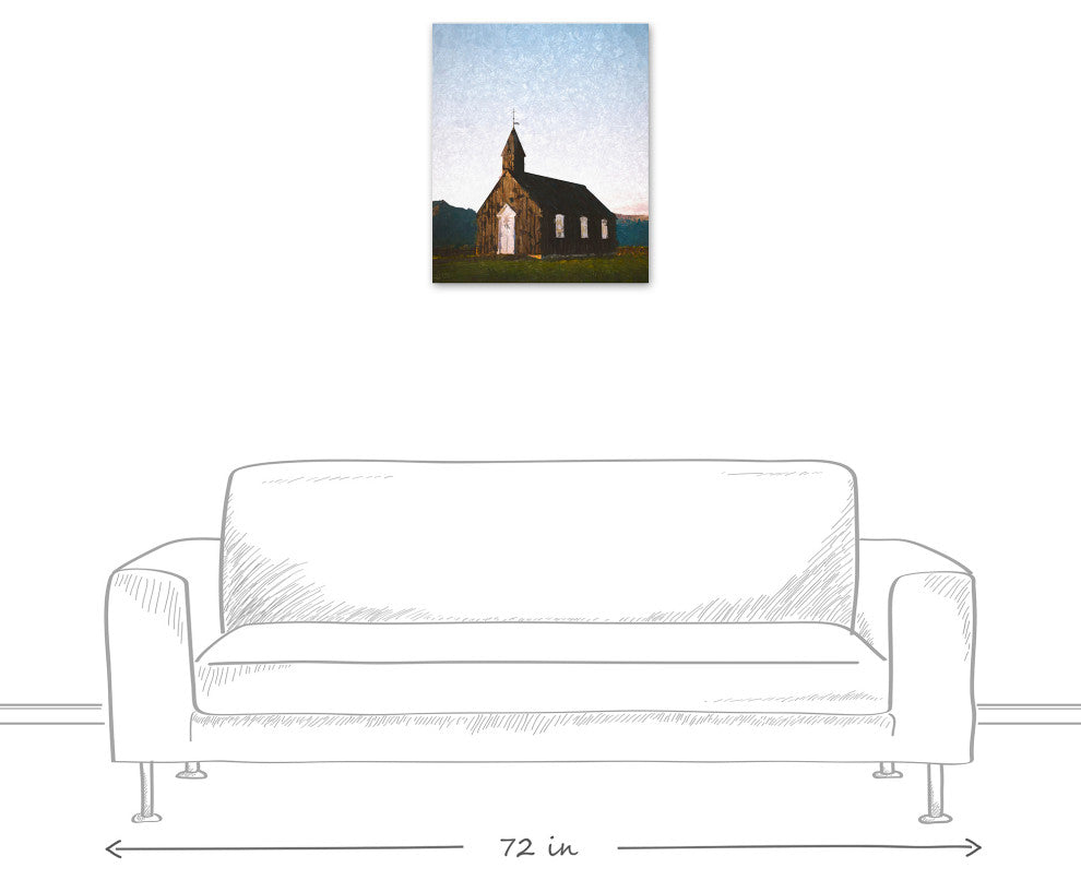 Painty Brown Barn, Field 20x24 Canvas Wall Art