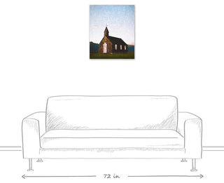 Painty Brown Barn, Field 20x24 Canvas Wall Art