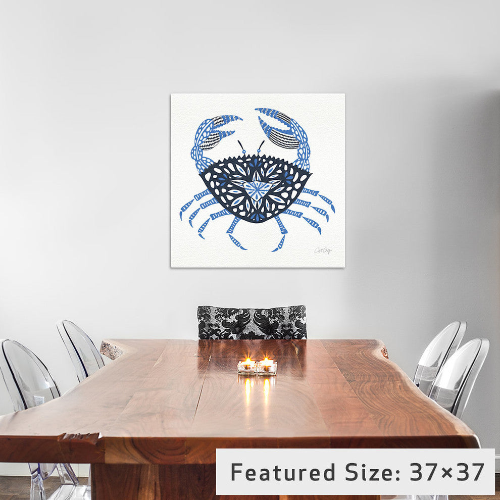 "Blue Crab Artprint" by Cat Coquillette, 37x37x1.5